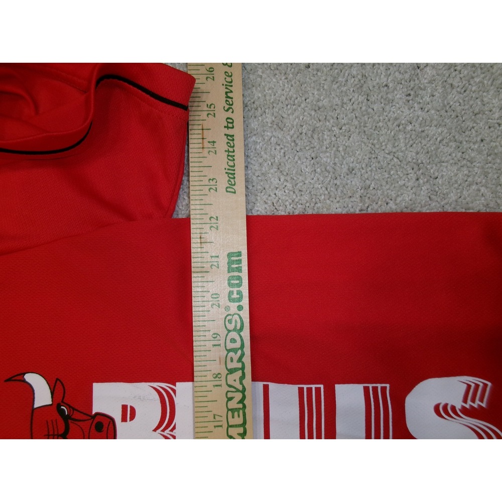 NBA Chicago Bulls Baseball Jersey Mens 2XL Red Button Front Short Sleeve Shirt - Picture 4 of 5
